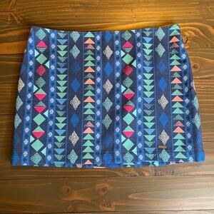 Hollister Blue Multicolor Micro Mini Skirt Geometric Print NWT Size 0
